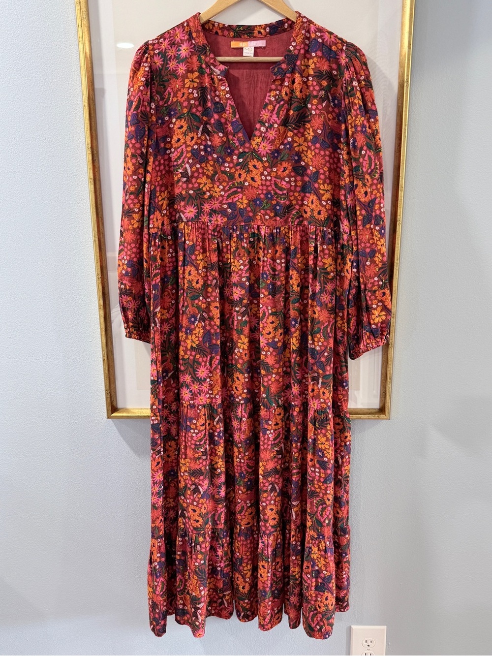 Briton Court Red Floral Maxi Dress Medium